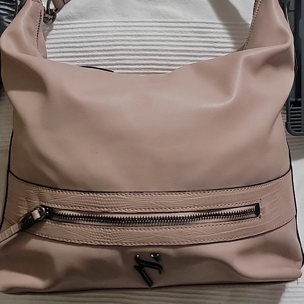 Chic Mauve Leather Hobo Bag‎